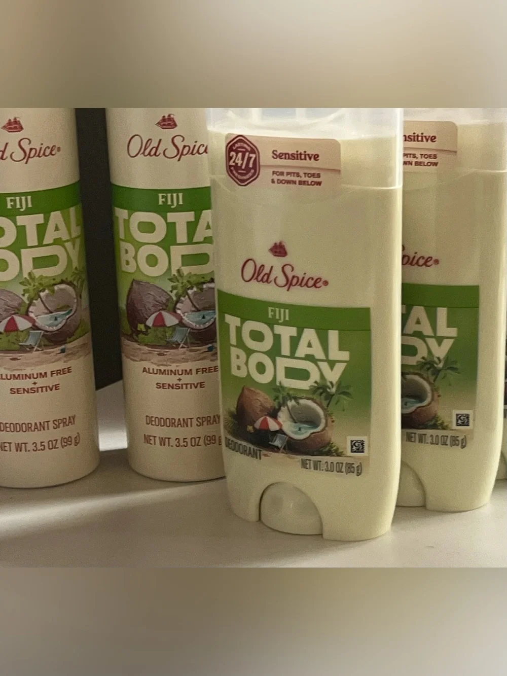 Old Spice Total Body Deodorant Bundle of 7 Total Fiji Scented Al Are Brand New!